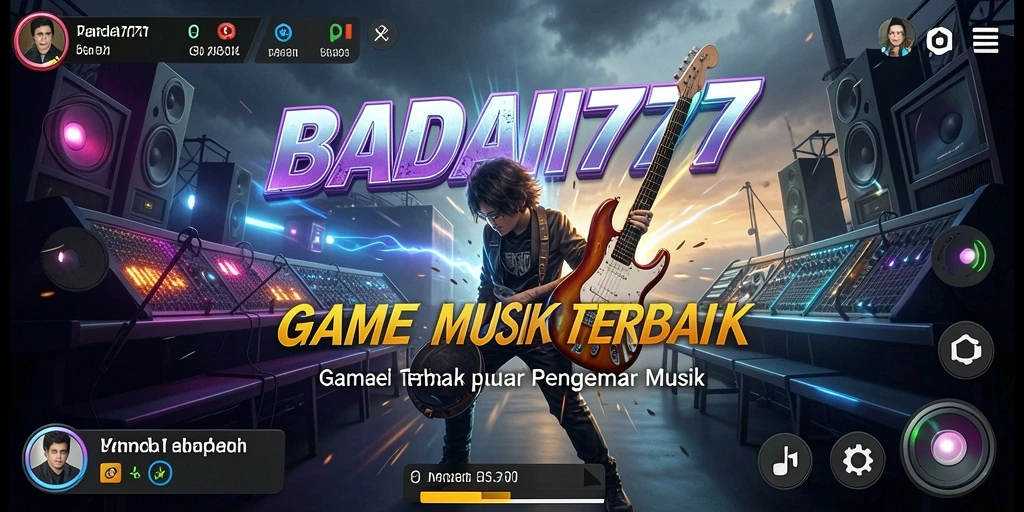 Tampilan gameplay BADAI777 dengan aksi musik yang seru.