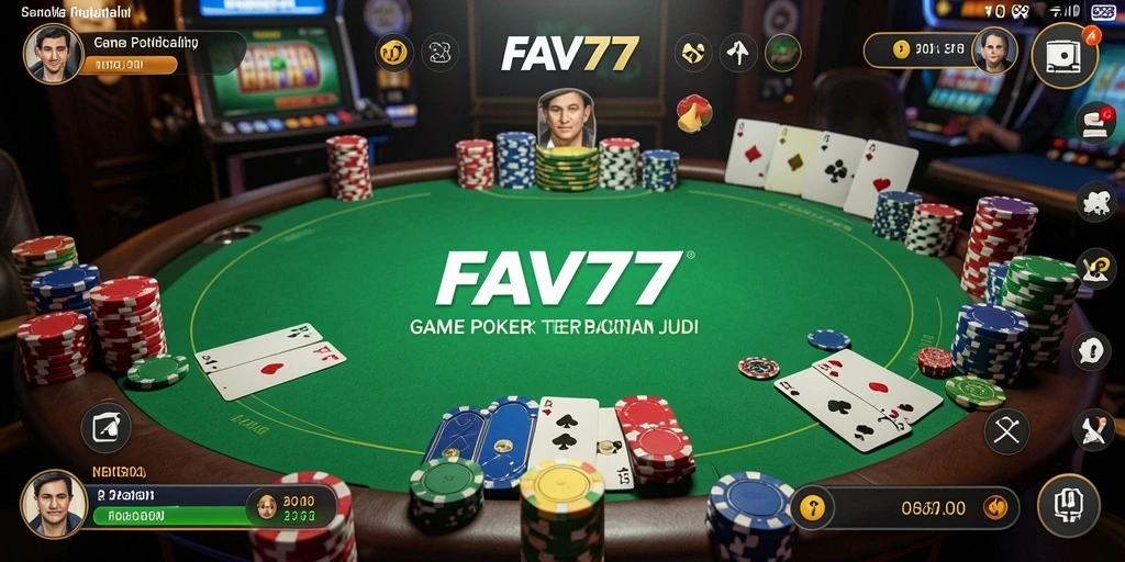 Tampilan gameplay Poker yang mendebarkan dalam FAV77.