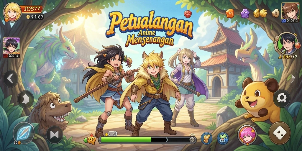 Screenshot utama JOS77 menampilkan aksi gameplay Anime yang seru.