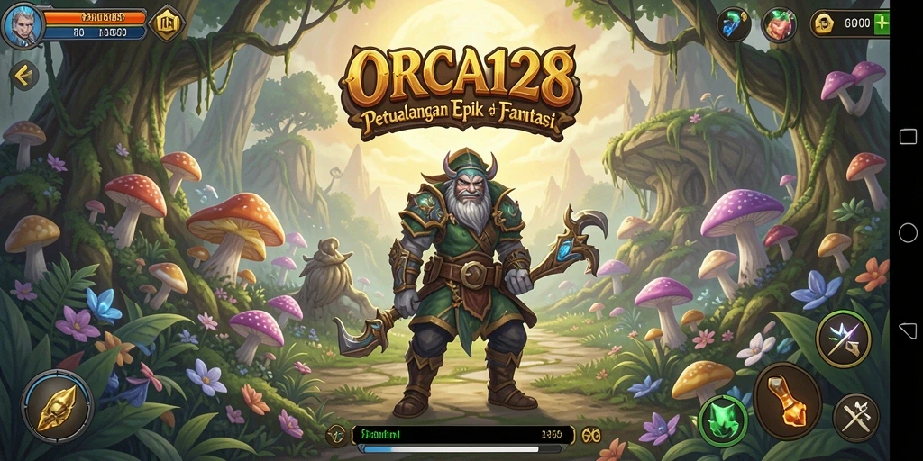 Tampilan menarik dari gameplay RPG di ORCA128.