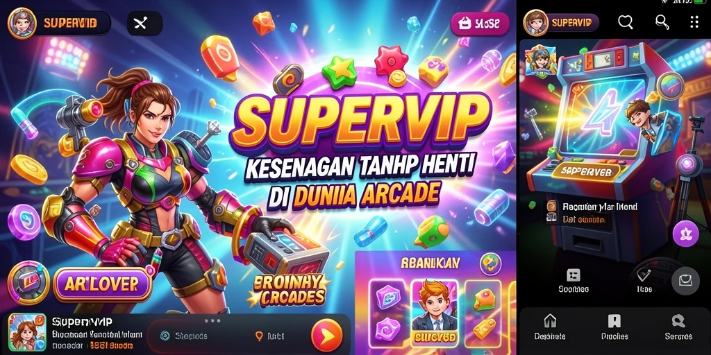 Screenshot SUPERVIP menampilkan aksi seru dalam game Arcade.
