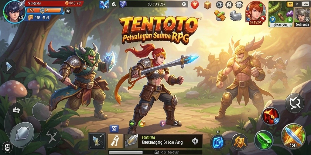 Menampilkan petualangan seru dalam gameplay RPG TENTOTO.