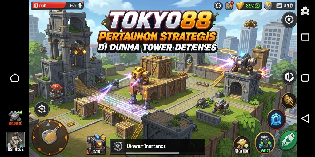 Tangkapan layar gameplay TOKYO88 menampilkan aksi menegangkan dalam Tower Defense.